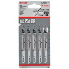 Bosch Accessories Stichsägeblatt T 101 BRF, Clean for Hard Wood, 5er-Pack 2608634235