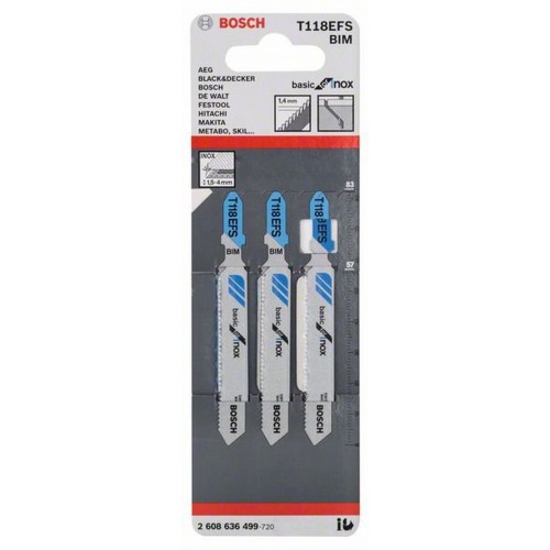 BOSCH T 118 EFS Basic for Stainless Steel Stichsägeblatt 3 Stck. 2608636499