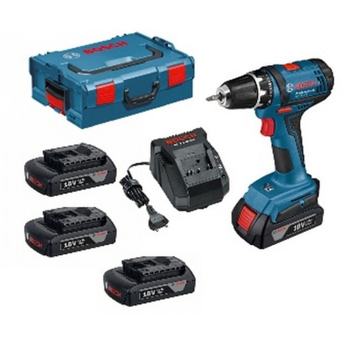 Bosch GSR18-2-Li Akku Bohrschrauber inkl. 3x Li-Ion Akku 1,5 Ah und L-BOXX 0615990FD7