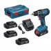 Bosch GSR18-2-Li Akku Bohrschrauber inkl. 3x Li-Ion Akku 1,5 Ah und L-BOXX 0615990FD7
