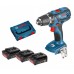 BOSCH GSR 14,4-2-LI Plus Akku-Bohrschrauber + 3 x 2,0 Ah Li-ion + L-Boxx, 0615990H1L