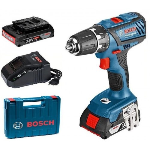 BOSCH GSR 18-2-LI Plus Professional Akku-Bohrschrauber 2x4Ah Li-Ion L-BOXX, 06019E6121