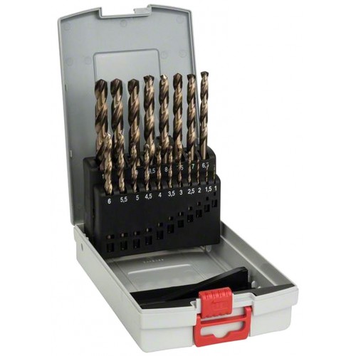 Bosch Metallbohrer-Set HSS-Co (Cobalt-Legierung), ProBox, 19-teilig, DIN 338, 1-10 mm