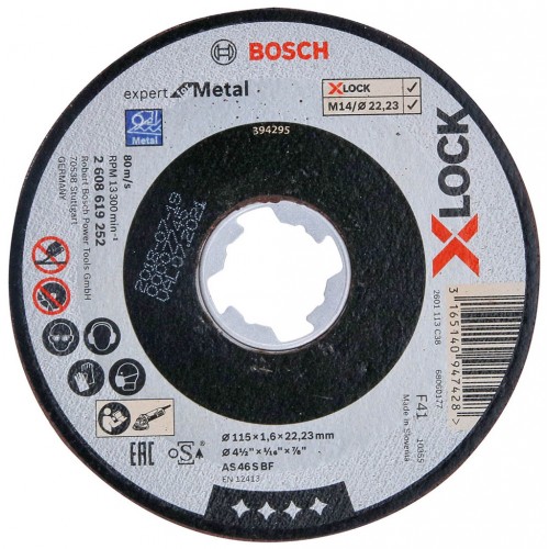 BOSCH X-LOCK Expert for Metal Trennscheibe gerade, 115×1,6×22,23mm 2608619252