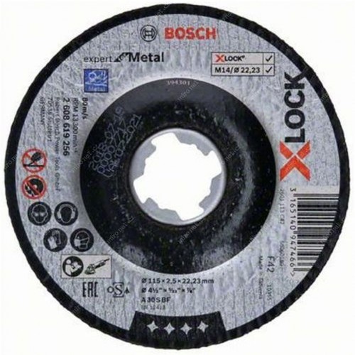 BOSCH X-LOCK Expert for Metal Trennscheibe gekröpft, 125 × 2,5 × 22,23mm 2608619257