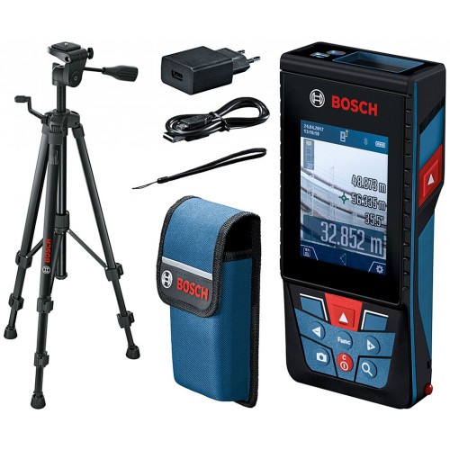 BOSCH GLM 120 C Professional Laser-Entfernungsmesser + BT 150 Baustativ 0601072F01