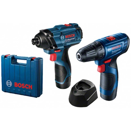 BOSCH Set: GSR 120-LI + GDR 120-LI +2x GBA 12V 2.0Ah + GAL 1210 CV 06019G8023