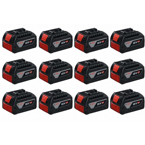 BOSCH GBA PROFESSIONAL 18 V Set mit 12 Akkus 5,0 Ah 0602494003