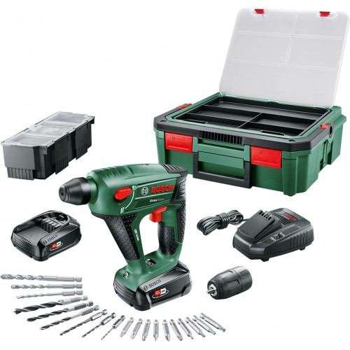 BOSCH Uneo Maxx 18 Li Akku-Kombihammer (2x1,5 Ah) + Systembox 060395230K