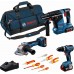 BOSCH PROFESSIONAL Werkzeug-Set GSB+GWS+GBH+3×5,0Ah+Schraubendreher und Zangen 0615A5007H