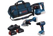 BOSCH Werkzeug-Set PROFESSIONAL GSB + GBH + GWS + 3× 5,0 Ah 0615A500AH
