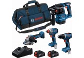 BOSCH PROFESSIONAL Werkzeugset GSR + GDX + GBH + GWS + 2× 5,0 Ah + GAL18V-40 0615A500BK