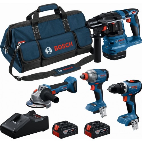 BOSCH PROFESSIONAL Werkzeugset GSR + GDX + GBH + GWS + 2× 5,0 Ah + GAL18V-40 0615A500BK BOSCH PROFESSIONAL Werkzeugset GSR + GDX + GBH + GWS + 2× 5,0 Ah + GAL18V-40 0615A500BK