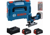BOSCH Werkzeug-Set PROFESSIONAL GST 18V-125 S + 2×5.0Ah + Stichsägeblatt-Set 0615A500E5