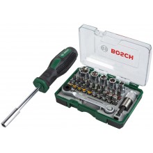 BOSCH Schrauberbit-Set, 27-teilig, mit Ratsche und Handschrauber 2607017331