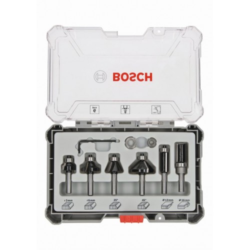 BOSCH 6-teiliges Rand- und Kantenfräser-Set, 8-mm-Schaft 2607017469