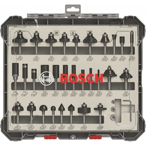 BOSCH 30-teiliges Fräser-Set, 1/4" Schaft 2607017476