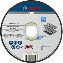 BOSCH TPRO Stainless Steel and Metal Trennscheibe, 125 x 1.6 x 22.23 mm, gerade 2608603172