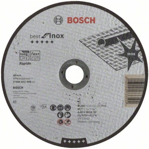 BOSCH Best for Inox - Rapido Trennscheiben 180 x 22,23mm 2608603498