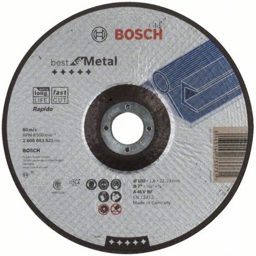 BOSCH Best for Metal - Rapido Trennscheiben 180 x 22,23mm 2608603521