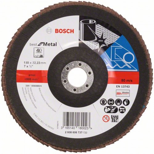 BOSCH Best for Metal Fächerschleifscheiben X571 180 x 22,23mm 2608606737 BOSCH Best for Metal Fächerschleifscheiben X571 180 x 22,23mm 2608606737