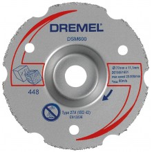 Dremel DSM20 Mehrzweck-Karbidtrennscheibe zum Bündigschneiden 77 mm 2615S600JB