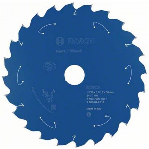 BOSCH Expert for Wood Akku-Kreissägeblatt, 216 x 1,7/1,2 x 30, 24 Zähne 2608644518