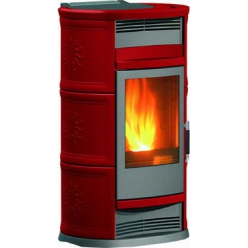 EDILKAMIN CHIC Holz-Kaminofen luftführend, rot, 601930 ohne Ventilatoren