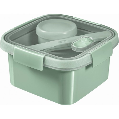 CURVER SMART TO GO 1,1L Lunchbox mit Besteck 16x16x9cm Mint 00950-Q19