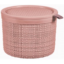 CURVER JUTE 2L Box rund mit Deckel 17 x 17 x 13 cm, rosa 01903-204