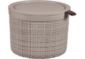 CURVER JUTE 2L Box rund mit Deckel 17 x 17 x 13 cm, taupe 01903-382