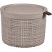 CURVER JUTE 2L Box rund mit Deckel 17 x 17 x 13 cm, taupe 01903-382