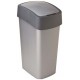 CURVER FLIP BIN 50L Abfallbehälter Klappdeckel 65,3 x 29,4 x 37,6 cm silber/grau 02172-686