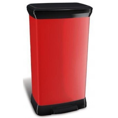 CURVER DECO BIN 50L Rechteckiger Treteimer 39 x 29 x 73 cm rot 02162-931