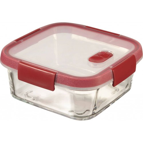 CURVER SMART COOK 0,7L Glasbehälter 15x15x7cm transparent/rot 00115-472