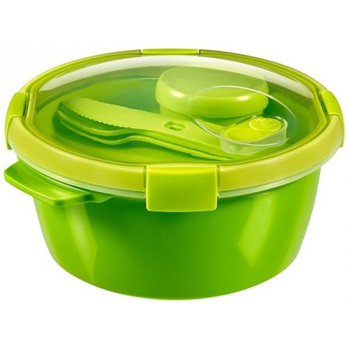 CURVER SMART TO GO 1,6L Lunchbox mit Besteck & Zubehör 22x11cm grün 00921-Y32