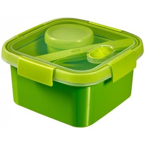 CURVER SMART TO GO 1,1L Lunchbox mit Besteck 16x16x9cm grün 00950-Y32