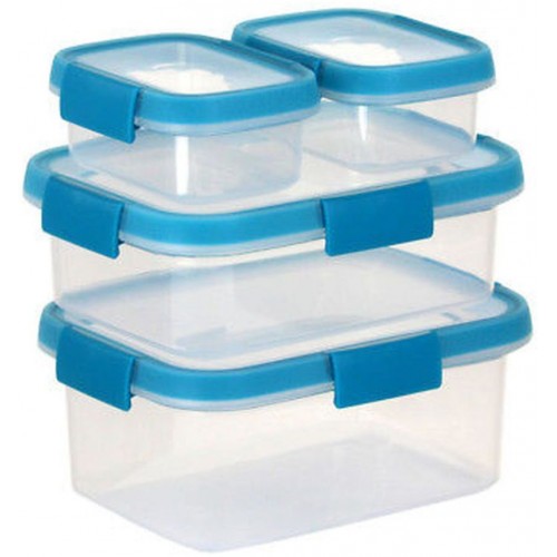 CURVER SMART FRESH 2x 0,2L+1L+1,2L 20x15x15cm transparent/blau 00994-284