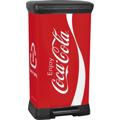 CURVER DECOBIN 50L CocaCola Abfalleimer Treteimer 39x29x73cm 02162-C14