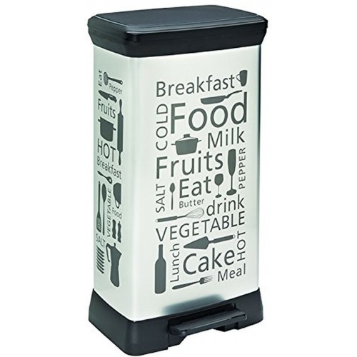 CURVER DECOBIN 50L KITCHEN Abfallbehälter 39x29x73cm silber 02180-K07