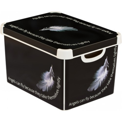 CURVER Aufbewahrungsbox DECO- L - ANGEL, 39,5 x 25 x 29,5 cm, schwarz, 04711-A59