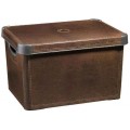 CURVER LEATHER L Dekorative Aufbewahrungsbox 39,5 x 25 x 29,5 cm braun 04711-D12