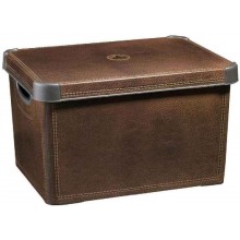 CURVER LEATHER L Dekorative Aufbewahrungsbox 39,5 x 25 x 29,5 cm braun 04711-D12