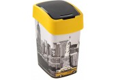 CURVER FLIP BIN NEW YORK 25L Abfallbehälter 47 x 26 x 34 cm gelb/grau 02171-N27