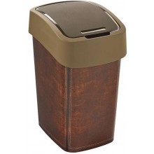 CURVER FLIP BIN LEATHER 25L Abfallbehälter Klappdeckel 47 x 26 x 34 cm braun 02171-L13