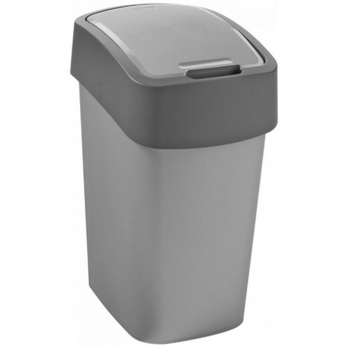 CURVER FLIP BIN 10L Abfallbehälter 35 x 18,9 x 23,5 cm silber/grau 02170-686