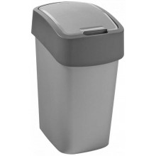 CURVER FLIP BIN 25L Abfallbehälter Klappdeckel 47 x 26 x 34 cm silber/grau 02171-686