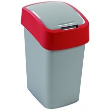 CURVER FLIP BIN 10L Abfallbehälter 35 x 18,9 x 23,5 cm silber/rot 02170-547