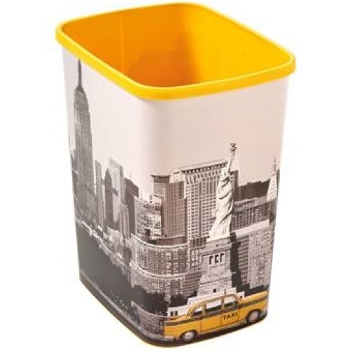 CURVER Papierkorb Deco Flip bin New York, 39 x 32 x 25 cm, 25 l,ohne Schwingdeckel