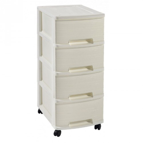 CURVER RIBBON Schubladenturm Kommode 4 x 10L, 26,4 x 67,5 x 35,1 cm, creme 00748-748 CURVER RIBBON Schubladenturm Kommode 4 x 10L, 26,4 x 67,5 x 35,1 cm, creme 00748-748